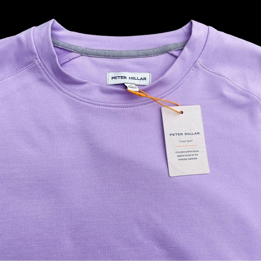 Peter Millar Crown Sport Cradle Performance Pullover Crewneck Purple MEDIUM $135